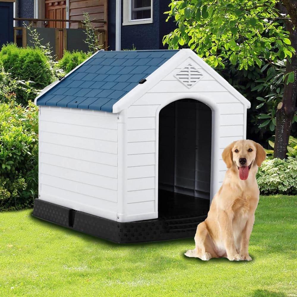 30.5 in. W x 33.5 in. D x 33 in. H Indoor Outdoor Plastic Waterproof Ventilate Pet Dog House - Medium by WELLFOR 2 30.5 in. W x 33.5 in. D x 33 in. H Indoor Outdoor Plastic Waterproof Ventilate Pet Dog House - Medium by WELLFOR - Image 2