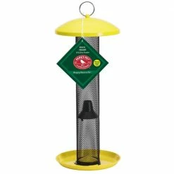 Yellow Straight Sided Finch Tube Hanging Bird Feeder - 1.5 lb. Capacity by Perky-Pet -Cheap Bird & Wildlife Supplies Store yellow perky pet bird feeders yssf00346 4f 1000