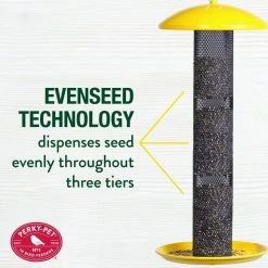 Yellow Straight Sided Finch Tube Hanging Bird Feeder - 1.5 lb. Capacity by Perky-Pet -Cheap Bird & Wildlife Supplies Store yellow perky pet bird feeders yssf00346 fa 1000