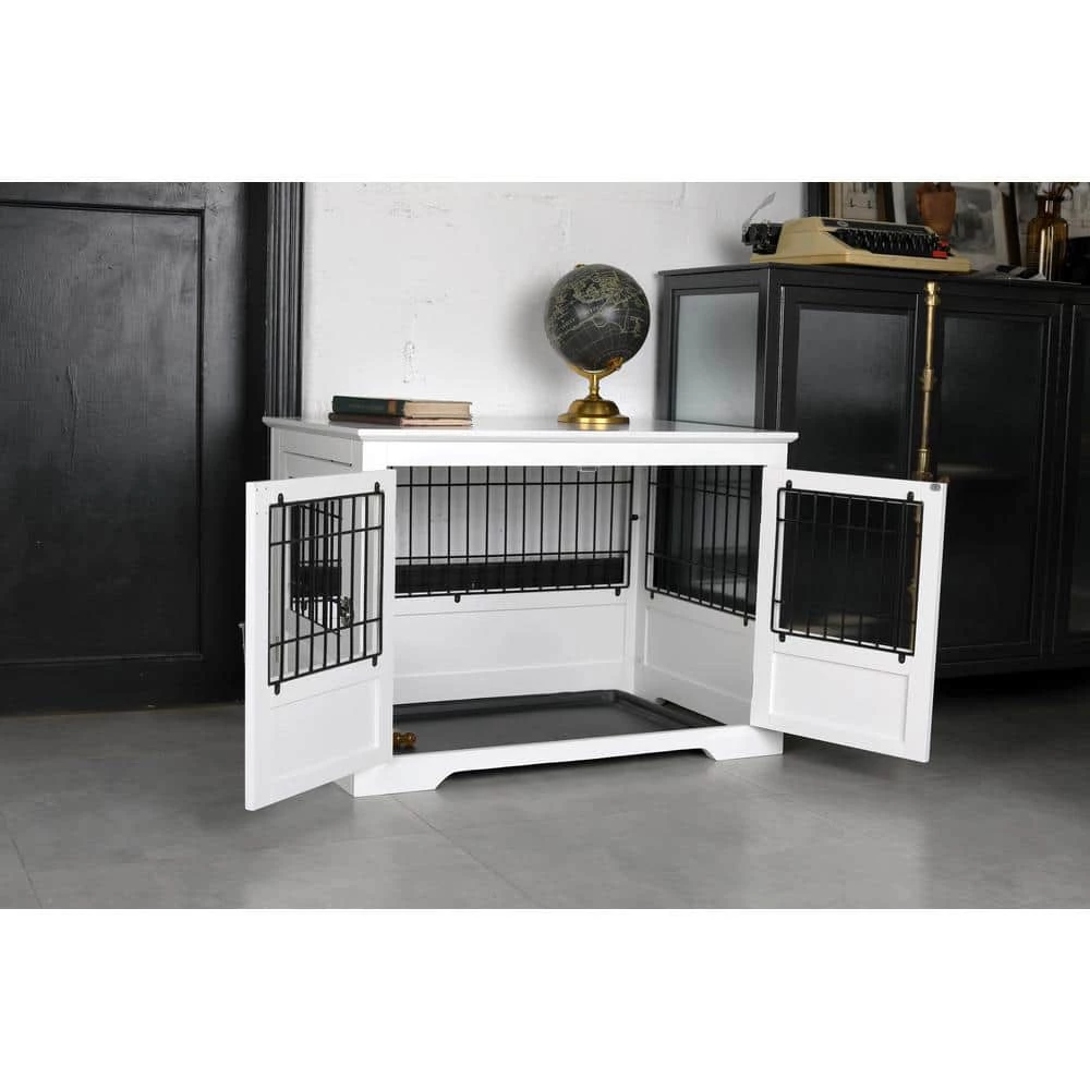 White Fairview Triple Door Dog Crate - Large by zoovilla 4 White Fairview Triple Door Dog Crate - Large by zoovilla - Image 4