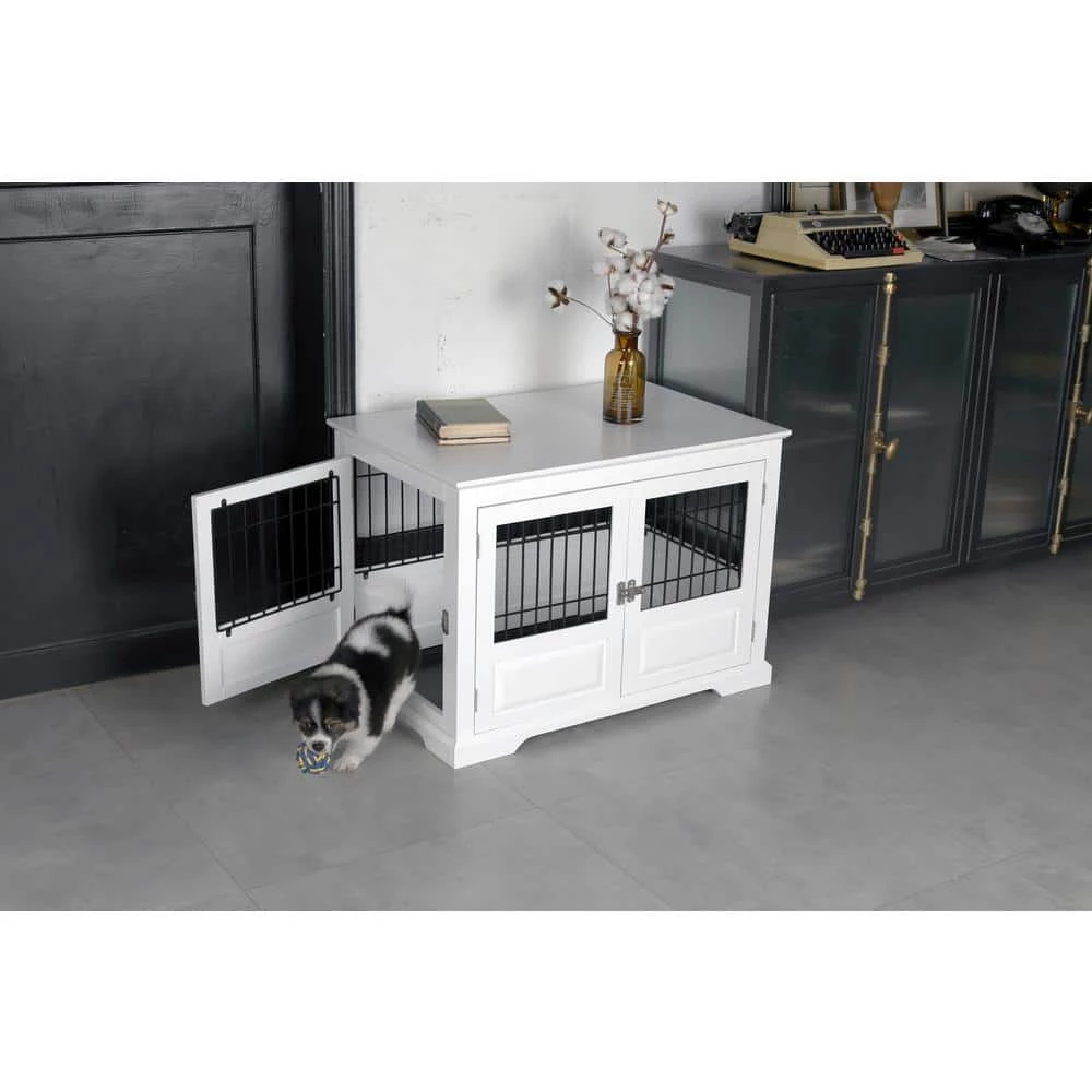 White Fairview Triple Door Dog Crate - Large by zoovilla 3 White Fairview Triple Door Dog Crate - Large by zoovilla - Image 3