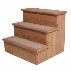 Canadian Hemlock Wooden Pet Stairs with Storage by zoovilla