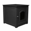 Black Kitty Loo Litter Box Cover by zoovilla
