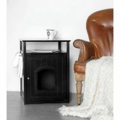 Black Cat Washroom Litter Box Cover by zoovilla -Cheap Bird & Wildlife Supplies Store zoovilla litter boxes houses pth0951721710 44 1000