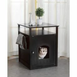 Black Cat Washroom Litter Box Cover by zoovilla -Cheap Bird & Wildlife Supplies Store zoovilla litter boxes houses pth0951721710 4f 1000