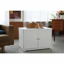 White Kitty Loo Litter Bench Box Cover by zoovilla -Cheap Bird & Wildlife Supplies Store zoovilla litter boxes houses pth1051720100 44 1000